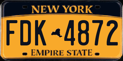 NY license plate FDK4872
