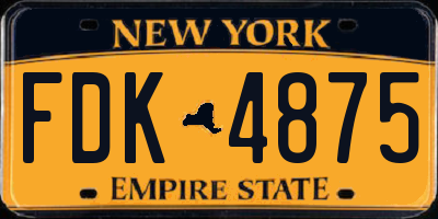 NY license plate FDK4875