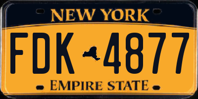 NY license plate FDK4877