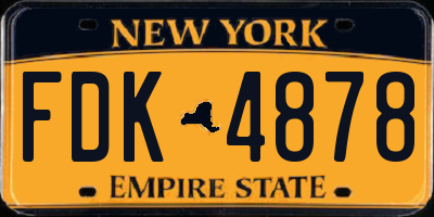 NY license plate FDK4878