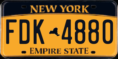 NY license plate FDK4880