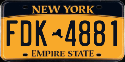 NY license plate FDK4881