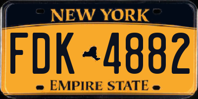 NY license plate FDK4882