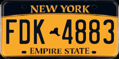 NY license plate FDK4883