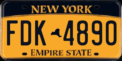 NY license plate FDK4890