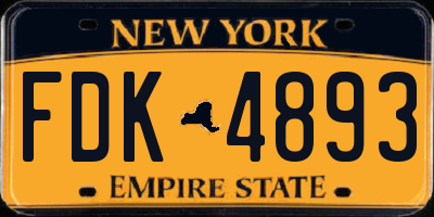 NY license plate FDK4893