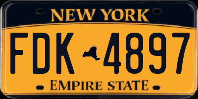 NY license plate FDK4897