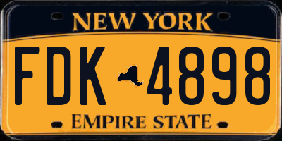 NY license plate FDK4898