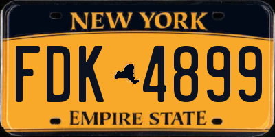 NY license plate FDK4899