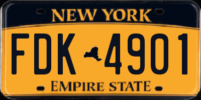 NY license plate FDK4901