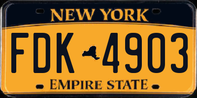NY license plate FDK4903