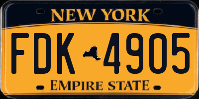 NY license plate FDK4905