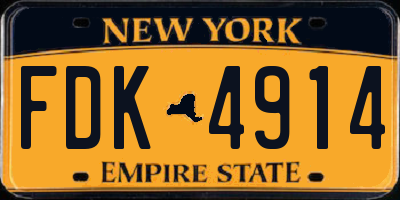 NY license plate FDK4914