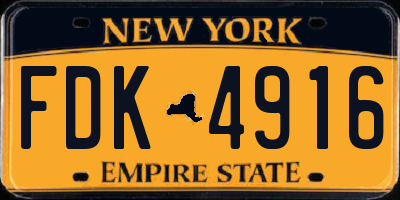 NY license plate FDK4916