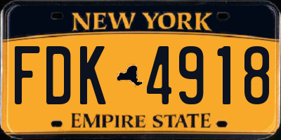 NY license plate FDK4918