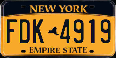 NY license plate FDK4919