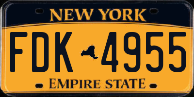 NY license plate FDK4955