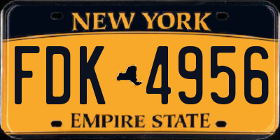 NY license plate FDK4956