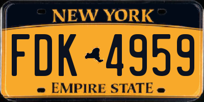 NY license plate FDK4959
