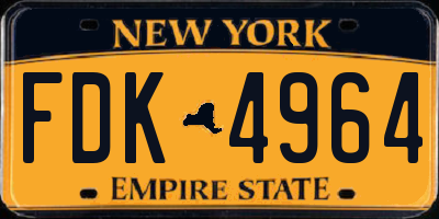 NY license plate FDK4964