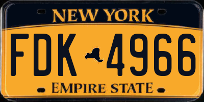 NY license plate FDK4966