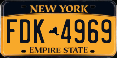 NY license plate FDK4969