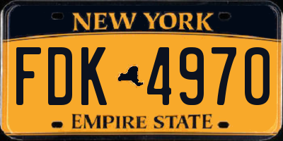 NY license plate FDK4970