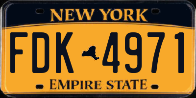 NY license plate FDK4971