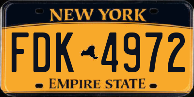NY license plate FDK4972