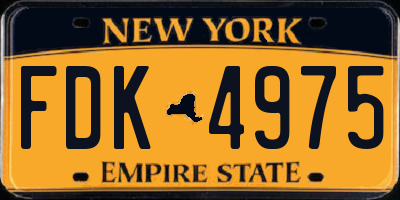 NY license plate FDK4975