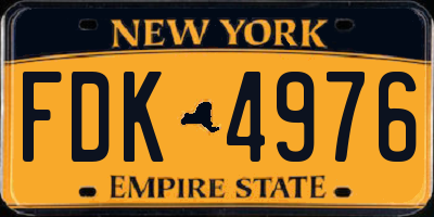 NY license plate FDK4976
