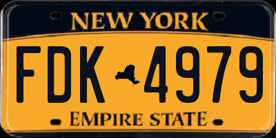 NY license plate FDK4979