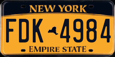 NY license plate FDK4984