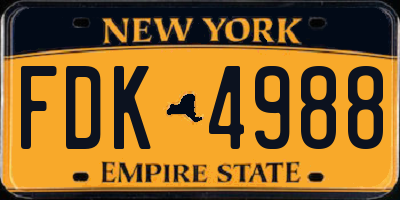 NY license plate FDK4988