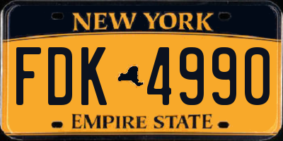 NY license plate FDK4990