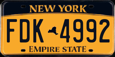 NY license plate FDK4992