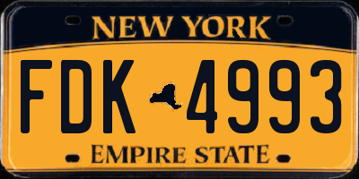 NY license plate FDK4993