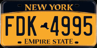 NY license plate FDK4995