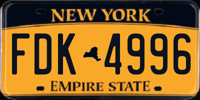 NY license plate FDK4996
