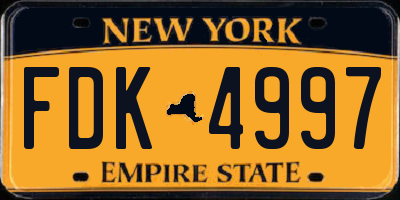NY license plate FDK4997