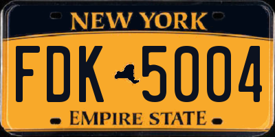 NY license plate FDK5004