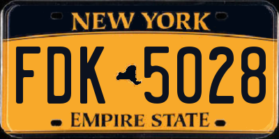 NY license plate FDK5028