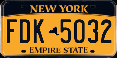 NY license plate FDK5032