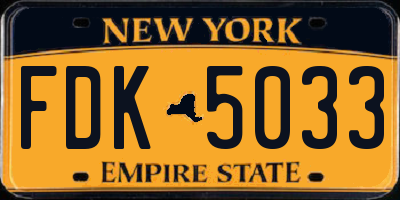 NY license plate FDK5033