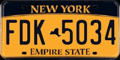 NY license plate FDK5034