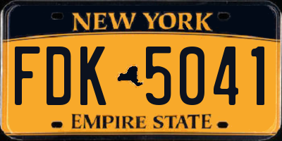 NY license plate FDK5041