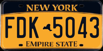 NY license plate FDK5043