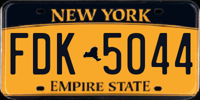 NY license plate FDK5044