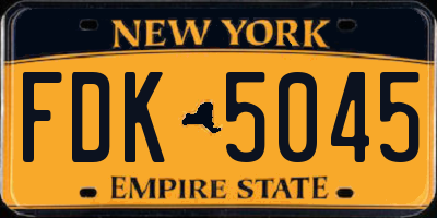 NY license plate FDK5045