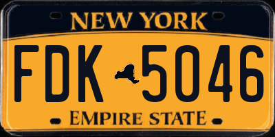 NY license plate FDK5046